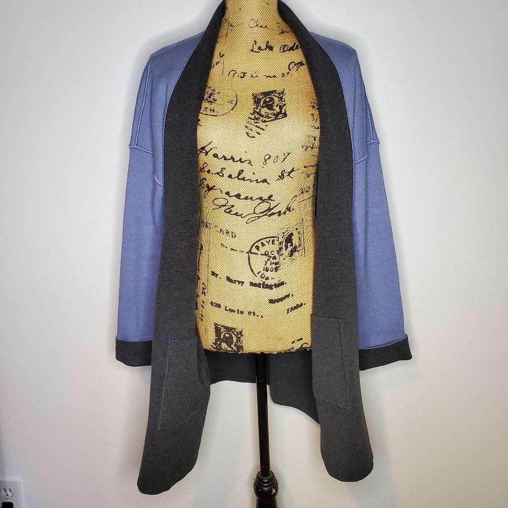 J. Jill Reversible Open Front Long Cardigan Coat Size M